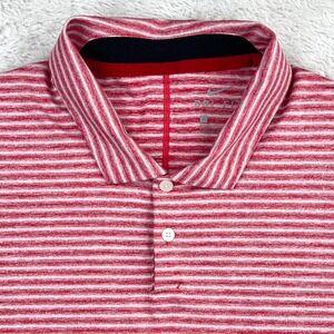 Nike Dri-FIT Tiger Woods Golf Polo Shirt Men's L Red Striped Stretch Athletic